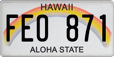 HI license plate FEO871