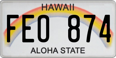 HI license plate FEO874