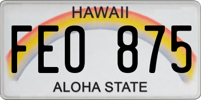 HI license plate FEO875