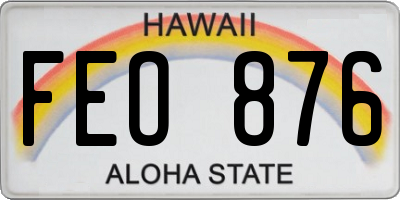 HI license plate FEO876