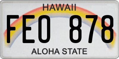 HI license plate FEO878
