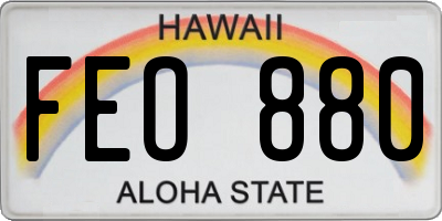 HI license plate FEO880