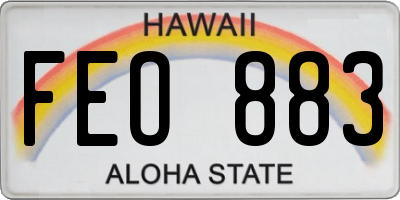 HI license plate FEO883