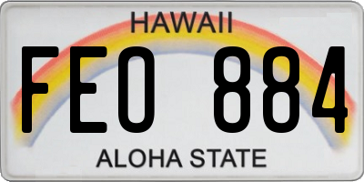 HI license plate FEO884