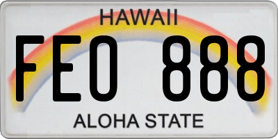 HI license plate FEO888