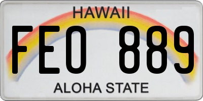 HI license plate FEO889