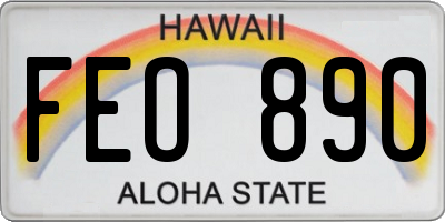 HI license plate FEO890