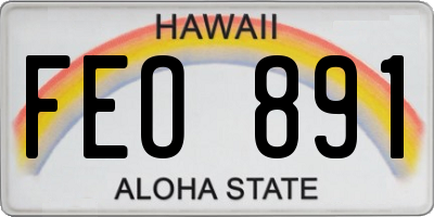 HI license plate FEO891