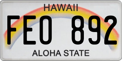 HI license plate FEO892