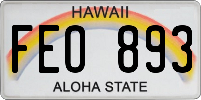 HI license plate FEO893