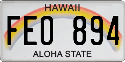 HI license plate FEO894
