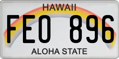 HI license plate FEO896