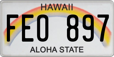 HI license plate FEO897
