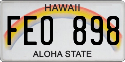 HI license plate FEO898