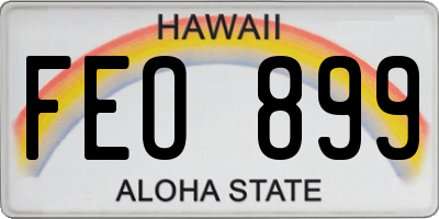 HI license plate FEO899