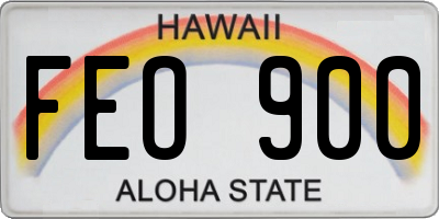 HI license plate FEO900