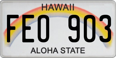 HI license plate FEO903