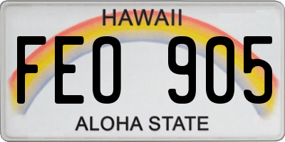 HI license plate FEO905