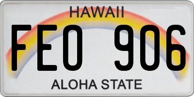 HI license plate FEO906
