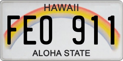 HI license plate FEO911