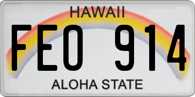 HI license plate FEO914