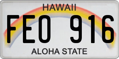 HI license plate FEO916