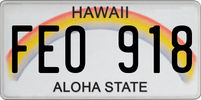 HI license plate FEO918