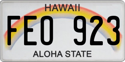 HI license plate FEO923