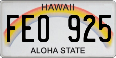 HI license plate FEO925