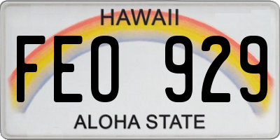 HI license plate FEO929