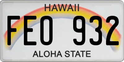 HI license plate FEO932
