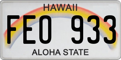 HI license plate FEO933