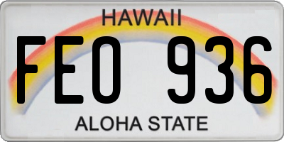 HI license plate FEO936