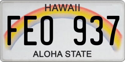 HI license plate FEO937