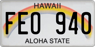 HI license plate FEO940