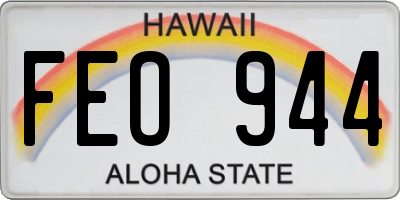 HI license plate FEO944
