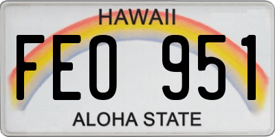HI license plate FEO951