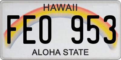 HI license plate FEO953
