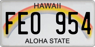 HI license plate FEO954