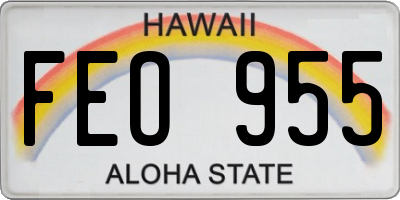 HI license plate FEO955