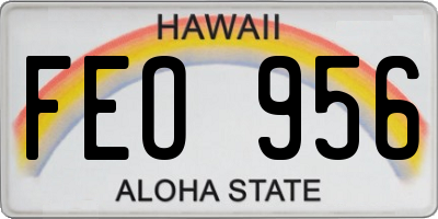 HI license plate FEO956