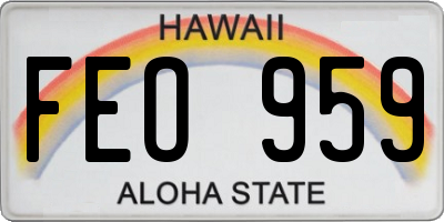 HI license plate FEO959