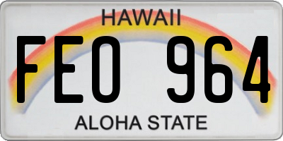 HI license plate FEO964