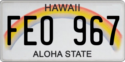 HI license plate FEO967