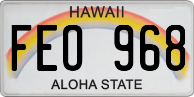 HI license plate FEO968