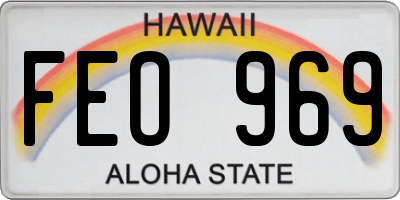 HI license plate FEO969