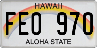 HI license plate FEO970