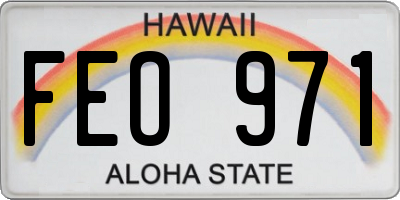 HI license plate FEO971