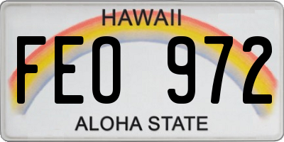 HI license plate FEO972
