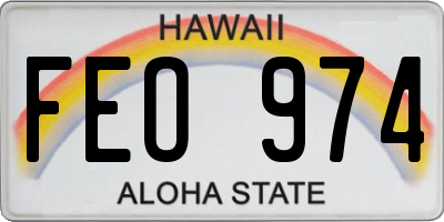HI license plate FEO974